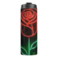 Red Neon Light Glowing Rose Ivy Sweet 
