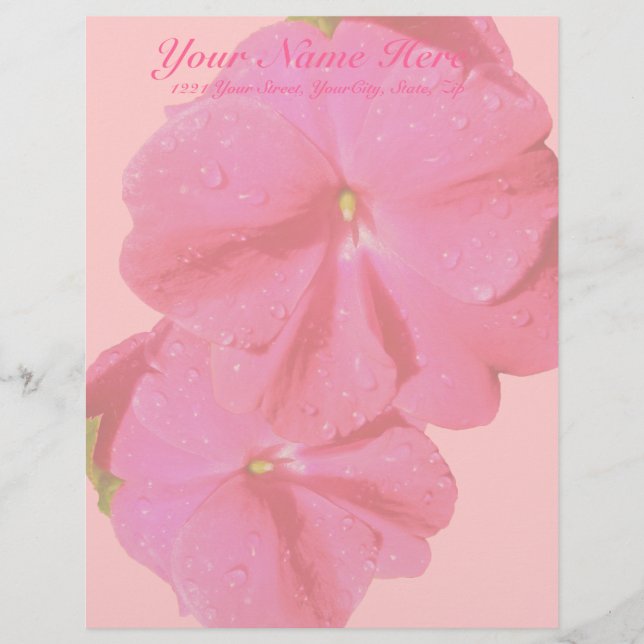 Red New Guinea Impatiens Letterhead (Front)