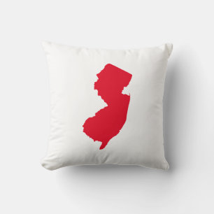 Red New Jersey Throw Pillow