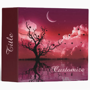 Red Night Sky Reflections Scenic Binder