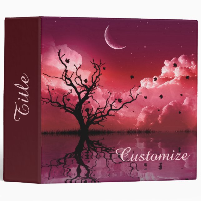 Red Night Sky Reflections Scenic Binder (Front/Spine)