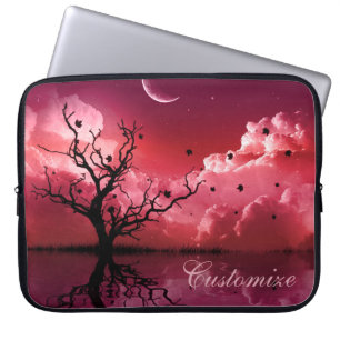 Red Night Sky Reflections Scenic Laptop Sleeve