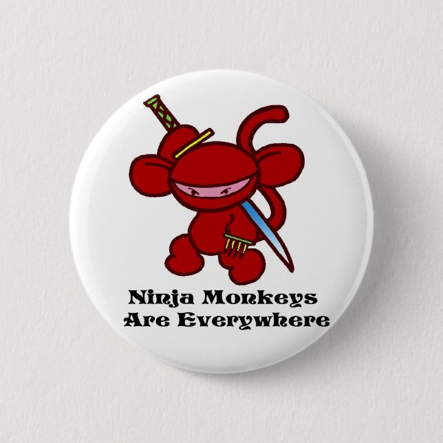 Red Ninja Claw 2 Inch Round Button (Front)