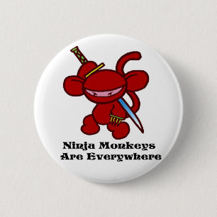 Red Ninja Claw 2 Inch Round Button
