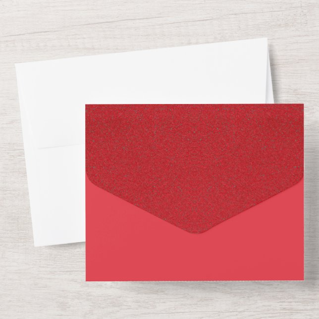Red Noise Folded Wedding Invite – Customizable (Back)