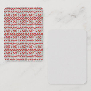 RED NORDIC KNIT 3.5x2.5 Flat Card / Vertical