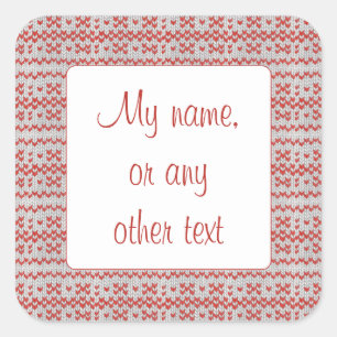 RED NORDIC KNIT 3" Square Matte Stickers