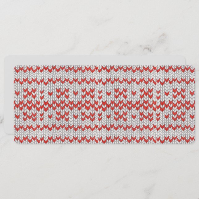 RED NORDIC KNIT 4x9.25 Flat Card / Horizontal (Front/Back)