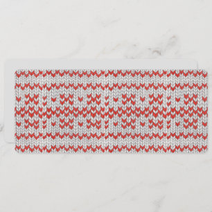 RED NORDIC KNIT 4x9.25 Flat Card / Horizontal