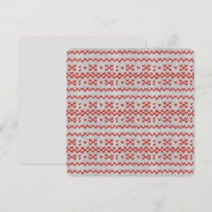 RED NORDIC KNIT 5.25" Square Flat Card