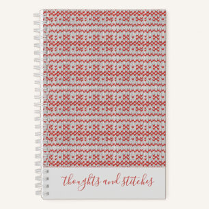 RED NORDIC KNIT 5.5x8.5 Notebook + Text