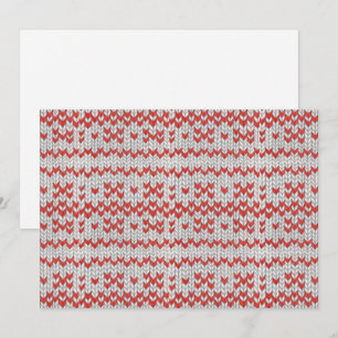 RED NORDIC KNIT 5x7 Flat Card / Horizontal