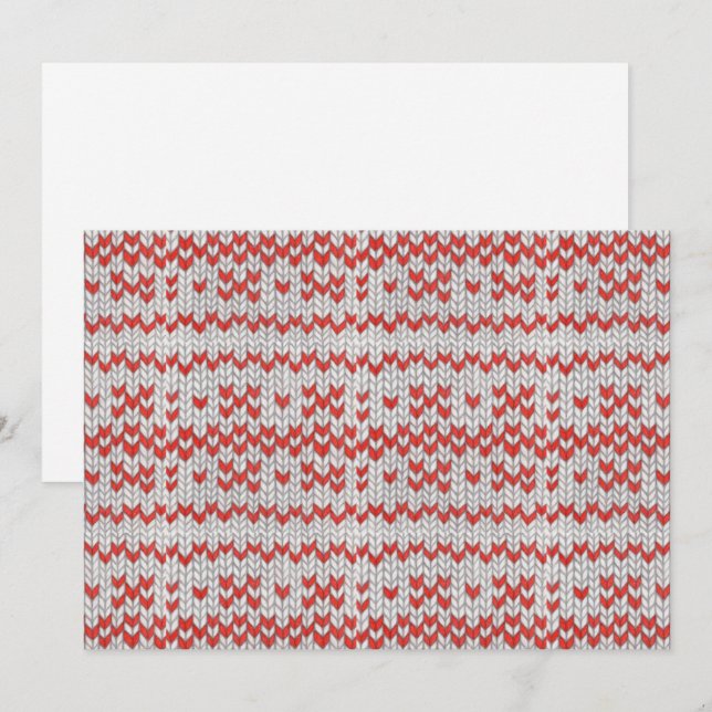 RED NORDIC KNIT 5x7 Flat Card / Horizontal (Front/Back)
