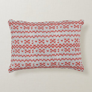 RED NORDIC KNIT Accent Pillow