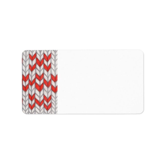RED NORDIC KNIT Address Labels (Front)