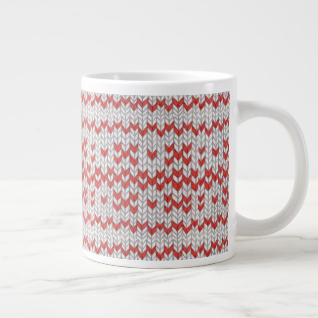 RED NORDIC KNIT Big Mug (Right)
