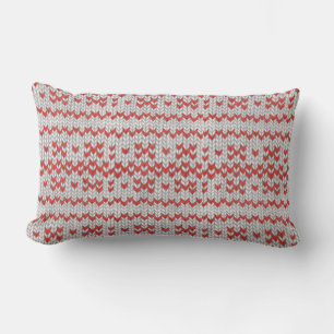 RED NORDIC KNIT Lumbar Pillow