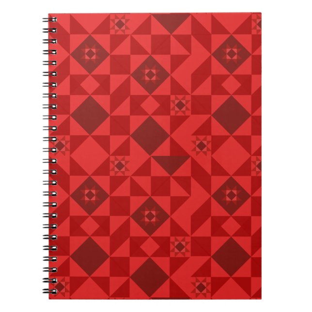 Red Nordic Star Christmas Bright Notebook (Front)