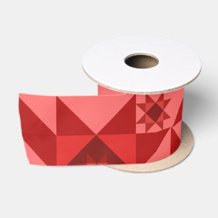 Red Nordic Star Christmas Bright Satin Ribbon