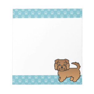 Red Norfolk Terrier Cartoon Dog Illustration Notepad