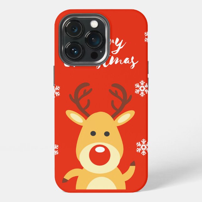 Red nose deerb iPhone case (Back)