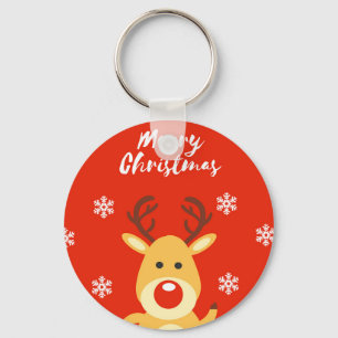 Red nose deerb keychain