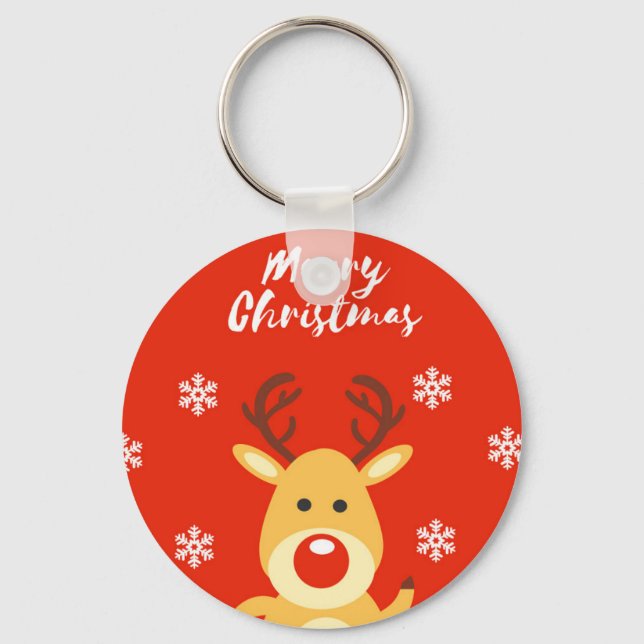 Red nose deerb keychain (Front)