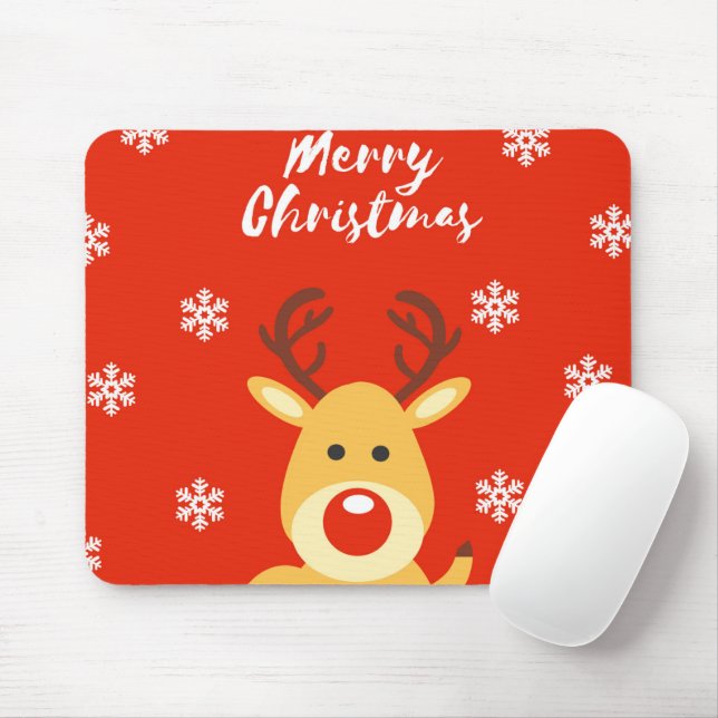Red nose deerb mouse pad (With Mouse)