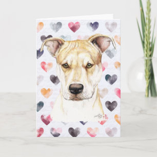Red Nose Pit Bull DogArt Greeting Card