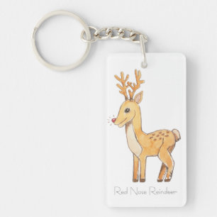 Red Nose Reindeer Keychain