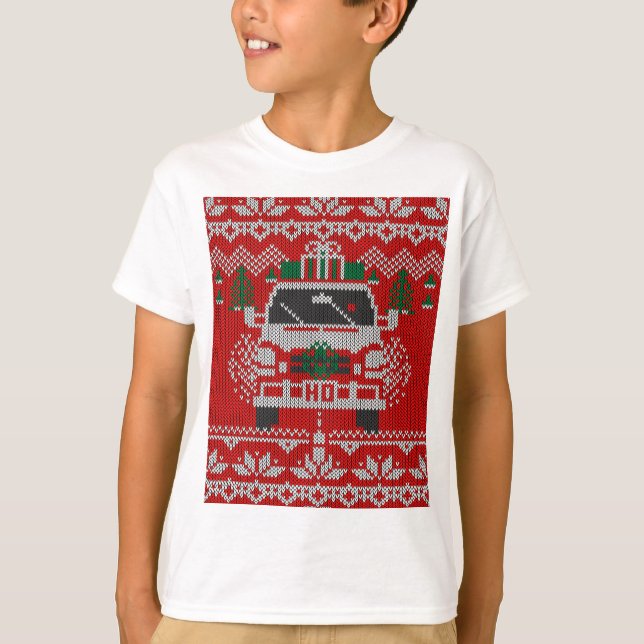 Red Nosed Holiday Road Driver Ugly Sweater Style (Front)