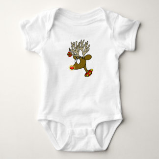 Red Nosed Reindeer Baby Bodysuit