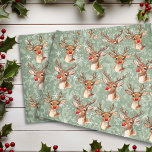 Red Nosed Reinder Decoupage Vintage Damask Tissue Paper<br><div class="desc">This design may be personalized by choosing the customize further option. You may also transfer onto other items. Contact me at colorflowcreations@gmail.com or use the chat option at the top of the page if you wish to have this design on another product or need assistance. See more of my designs...</div>