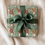 Red Nosed Reinder Decoupage Vintage Damask Wrapping Paper<br><div class="desc">This design may be personalized by choosing the customize further option. You may also transfer onto other items. Contact me at colorflowcreations@gmail.com or use the chat option at the top of the page if you wish to have this design on another product or need assistance. See more of my designs...</div>