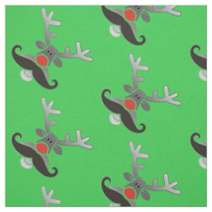 Red Nosed Rudolph with Moustache + your idea Fabric