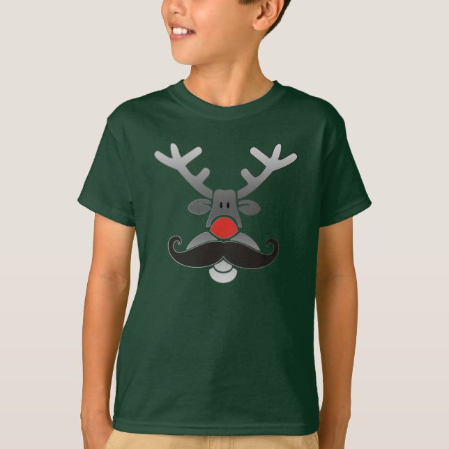 Red Nosed with Moustache T-Shirt (Front)