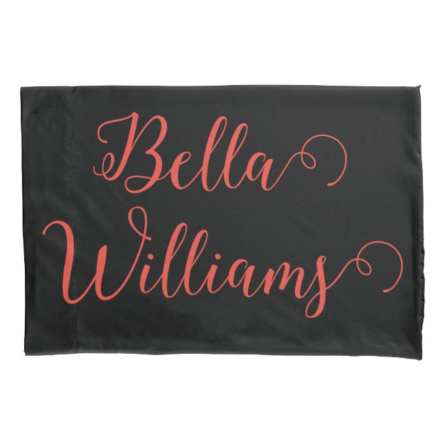 Red Note on Black Pillowcase (Front-Left)