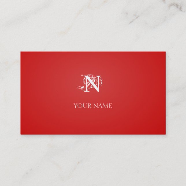 Red Nouveau Business Card (Front)
