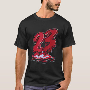 Red Number 23 Drip Retro Matching For Men Women T-Shirt