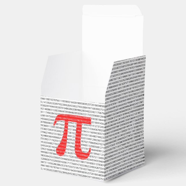 Red Number pi is a mathematical constant symbol Favor Box (Opened)