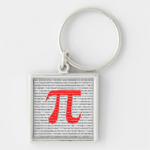Red Number pi is a mathematical constant symbol Keychain