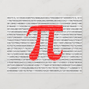 Red Number pi is a mathematical constant symbol Postcard