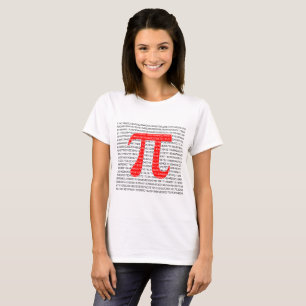 Red Number pi is a mathematical constant symbol T-Shirt