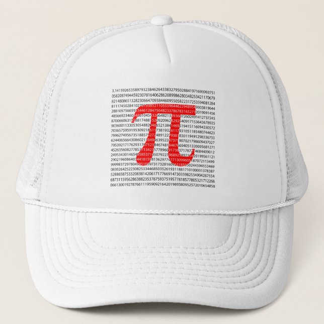 Red Number pi is a mathematical constant symbol Trucker Hat (Front)