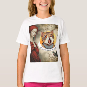 Red nun and provocative cat head T-Shirt