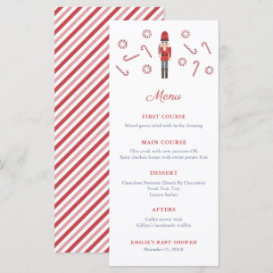 Red Nutcracker Candy Canes Family Christmas Party Menu