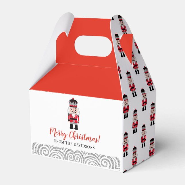 Red Nutcracker Christmas Holiday  Favor Box (Front Side)