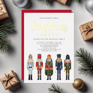 Red Nutcracker Christmas Party Gold