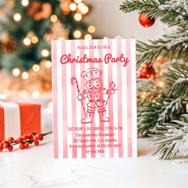 Red Nutcracker Christmas Party Invitation (Creator Uploaded)
