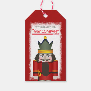 Red Nutcracker Company Logo Christmas Gift Tag